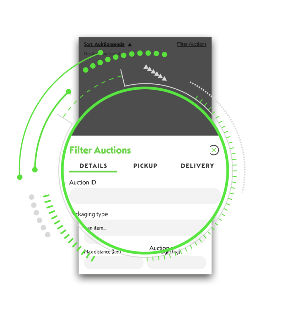 Filter suiting auctions in our app as a transporter